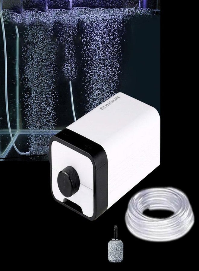 SANSEFERO مضخة هواء أحادية الاتجاه فائقة الهدوء من بريمير بلانتس، مزودة بتدفق هواء قابل للتعديل، مناسبة لأحواض أسماك الزينة، مع أنبوب هواء بطول مترين وحجر هواء واحد (CT-101) أحادي الاتجاه - Image 1